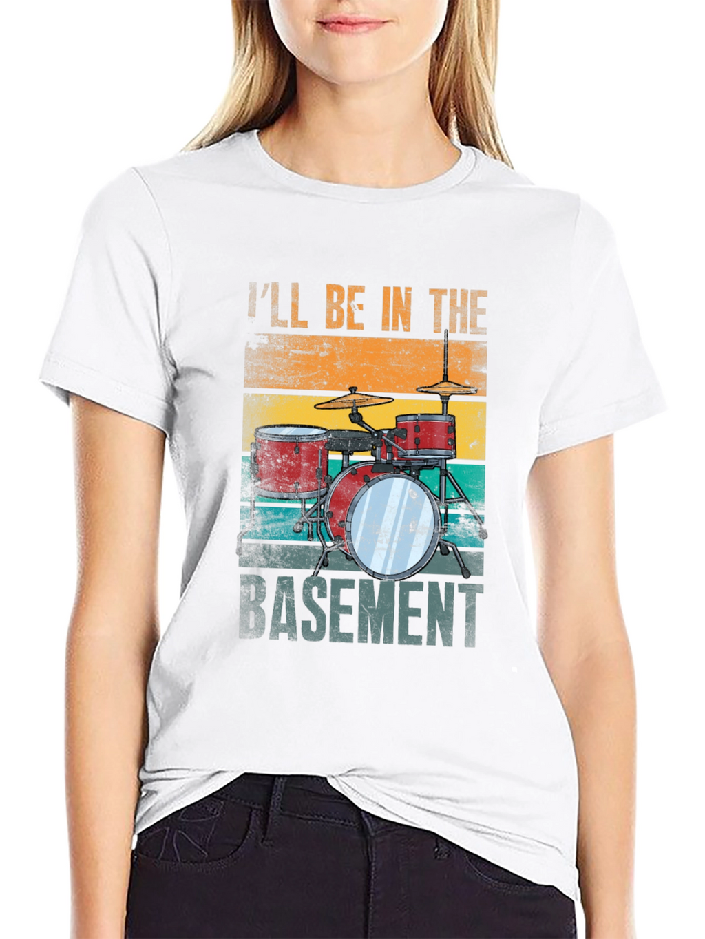 Ill Be in the Basement Drum Set T-Shirt