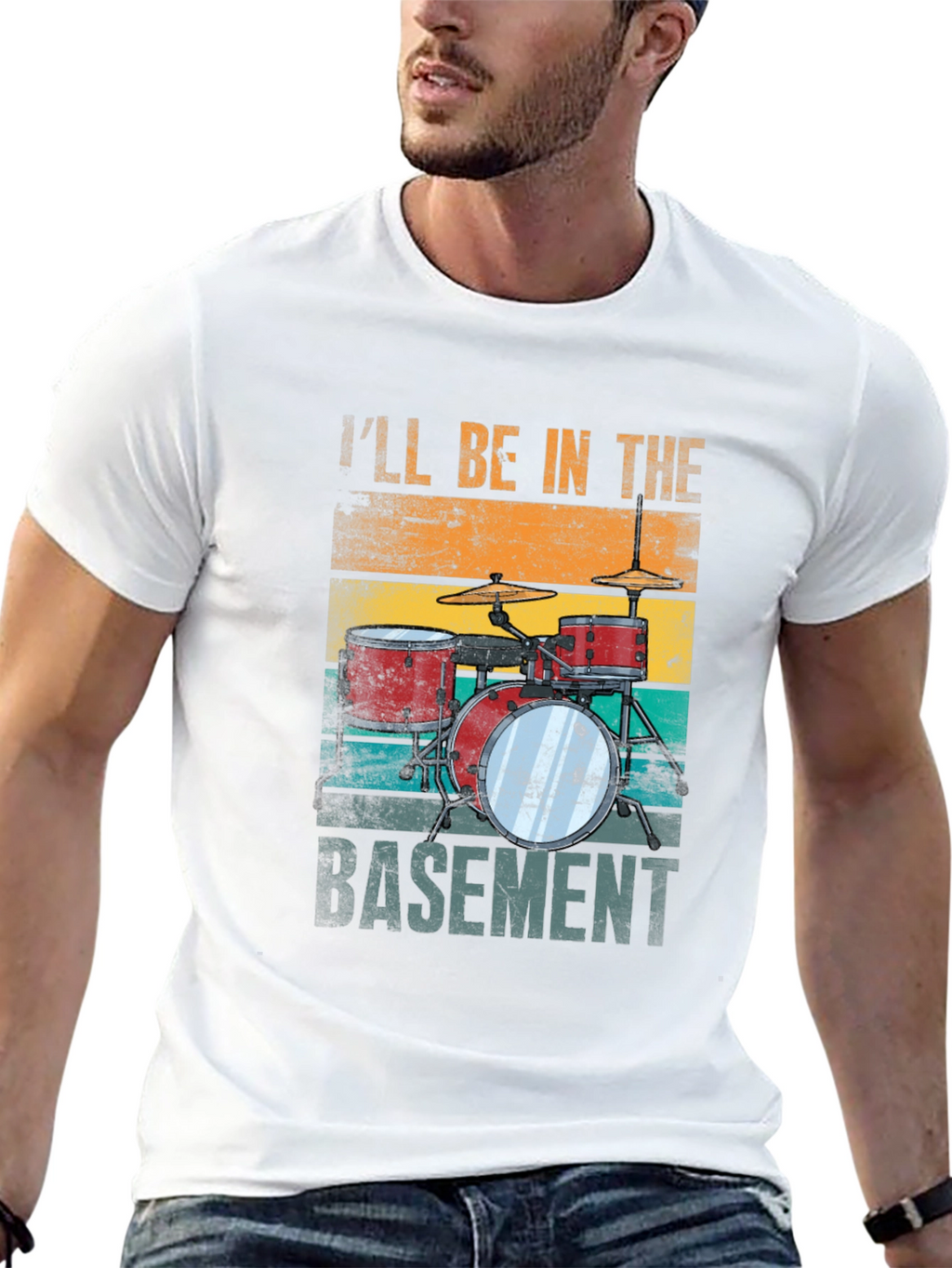 Ill Be in the Basement Drum Set T-Shirt