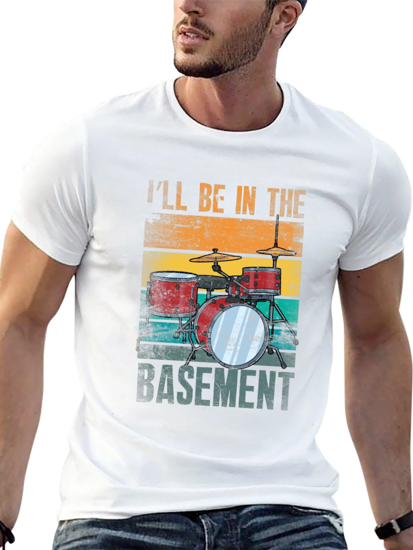 Ill Be in the Basement Drum Set T-Shirt