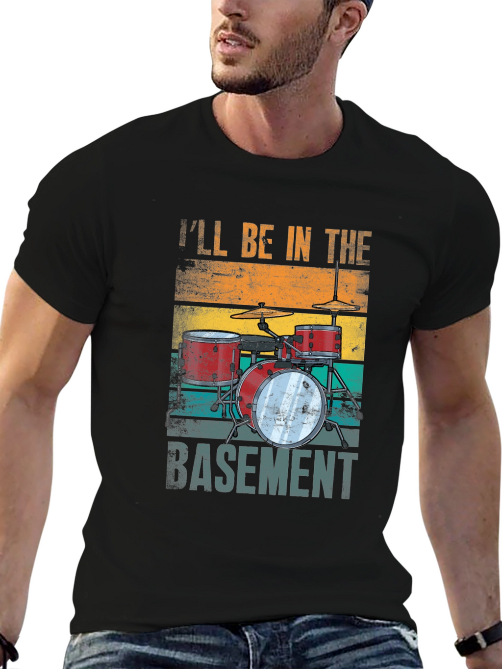 Ill Be in the Basement Drum Set T-Shirt