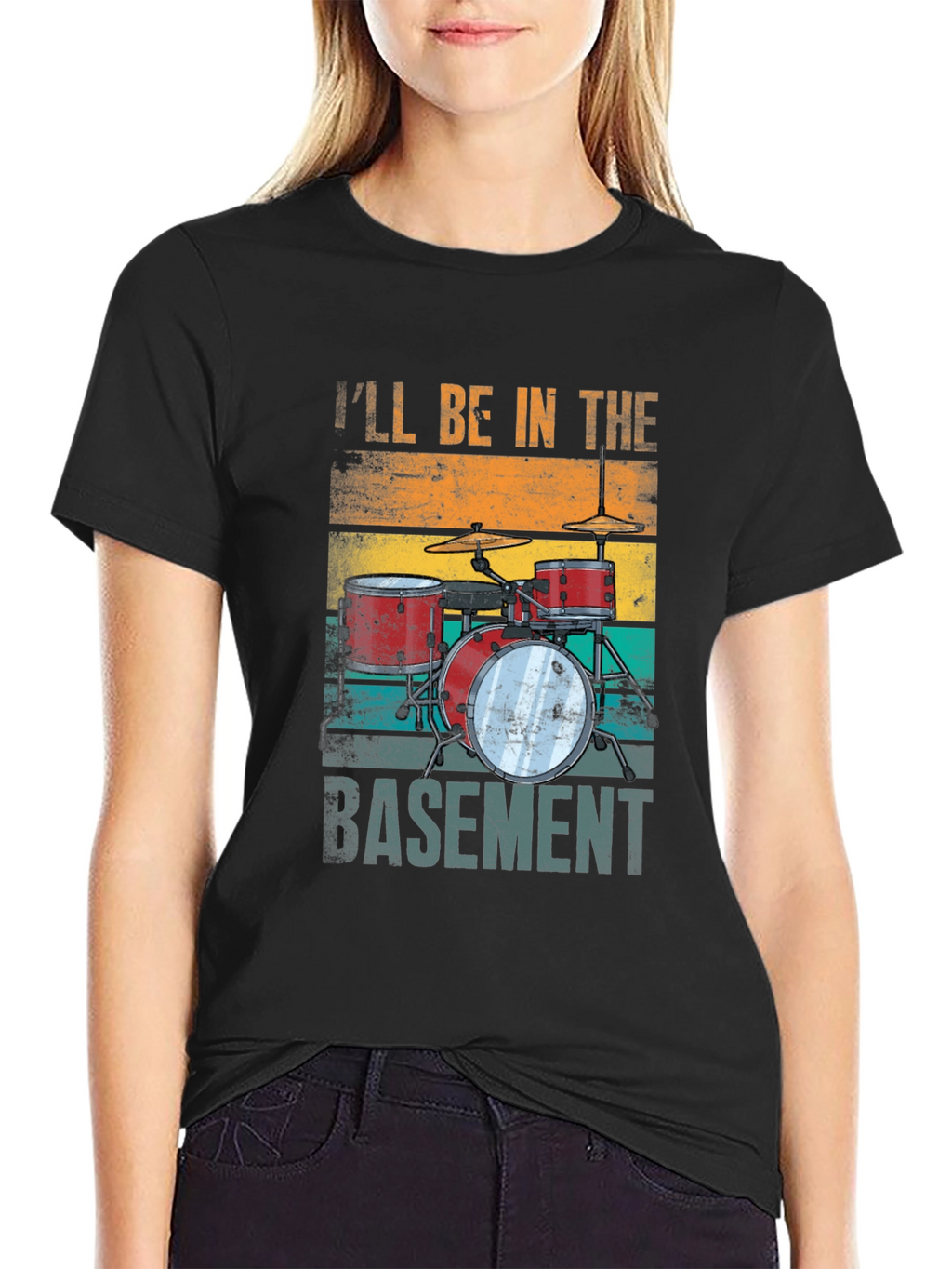 Ill Be in the Basement Drum Set T-Shirt