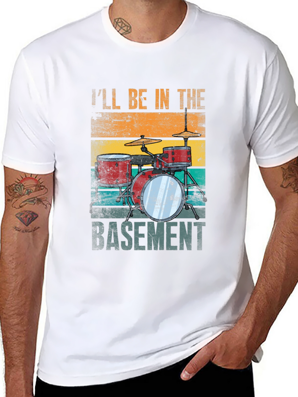 Ill Be in the Basement Drum Set T-Shirt