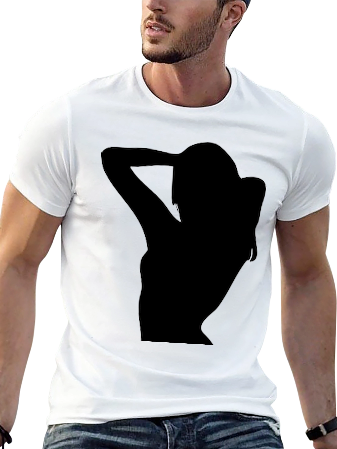 Silhouette Graphic Tee - Black Casual T-Shirt