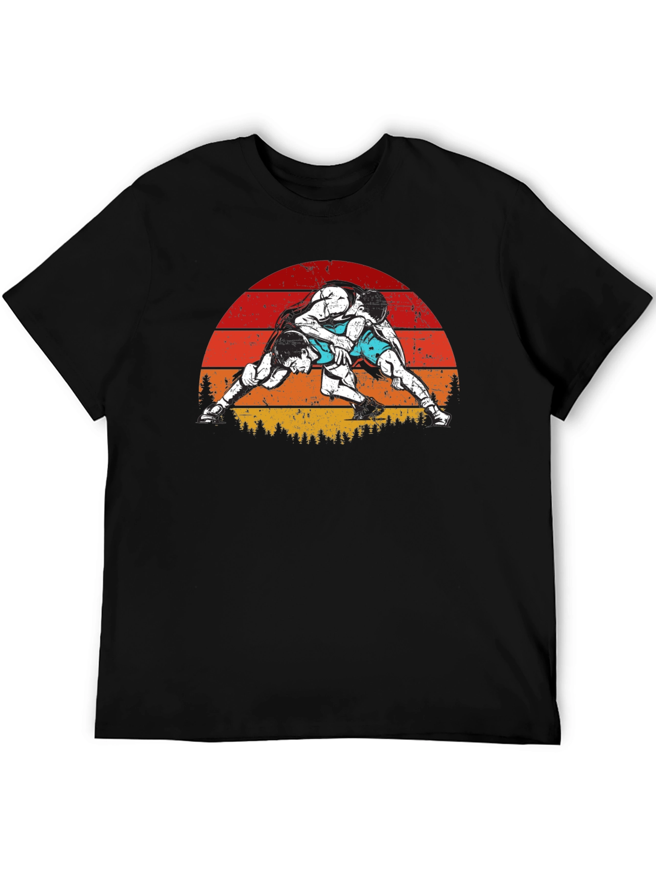 Wrestling Sunset Graphic T-Shirt