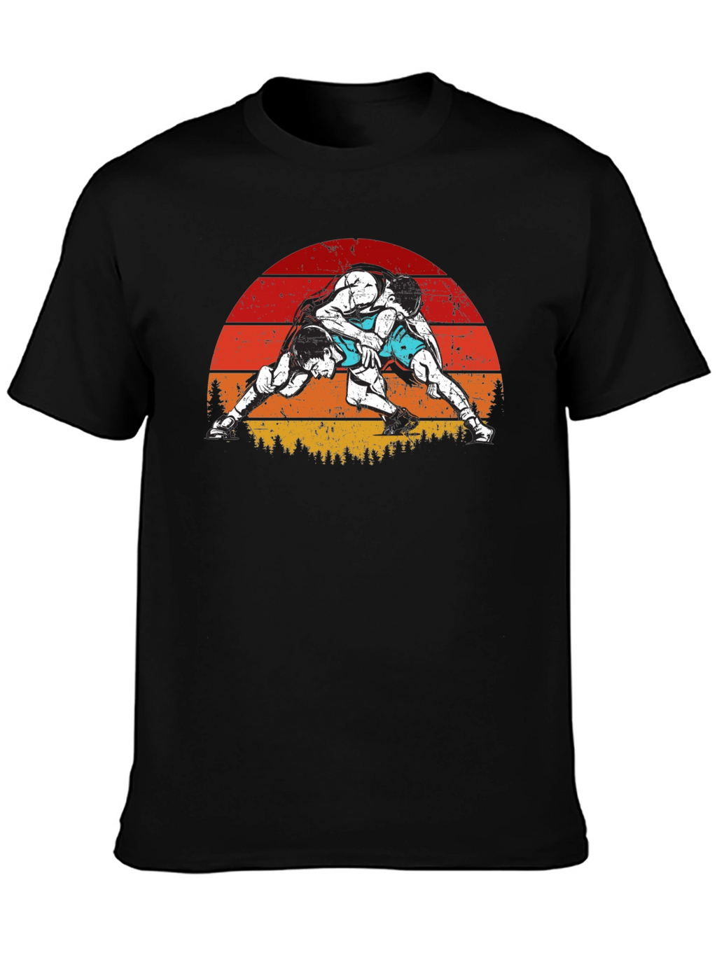 Wrestling Sunset Graphic T-Shirt