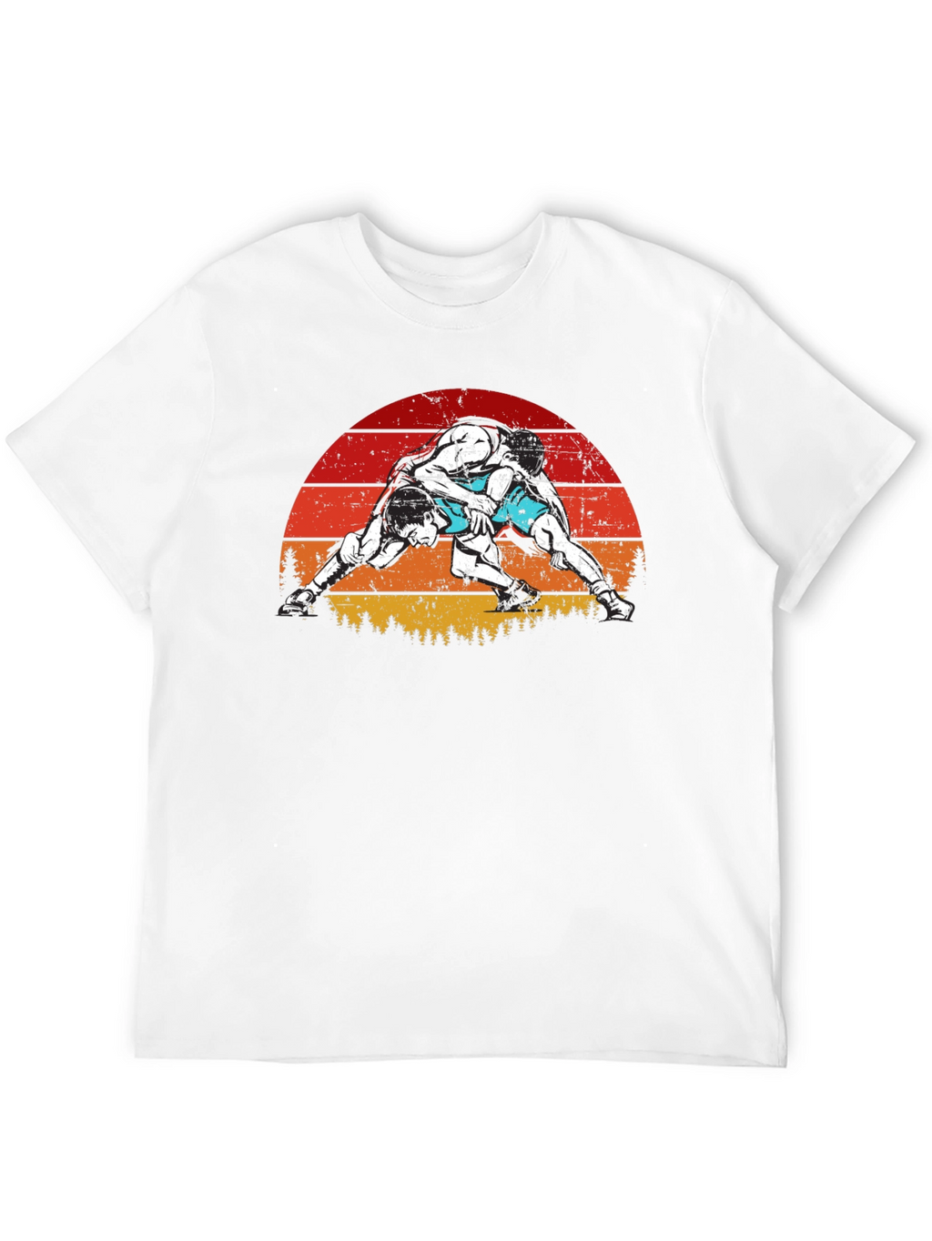 Wrestling Sunset Graphic T-Shirt
