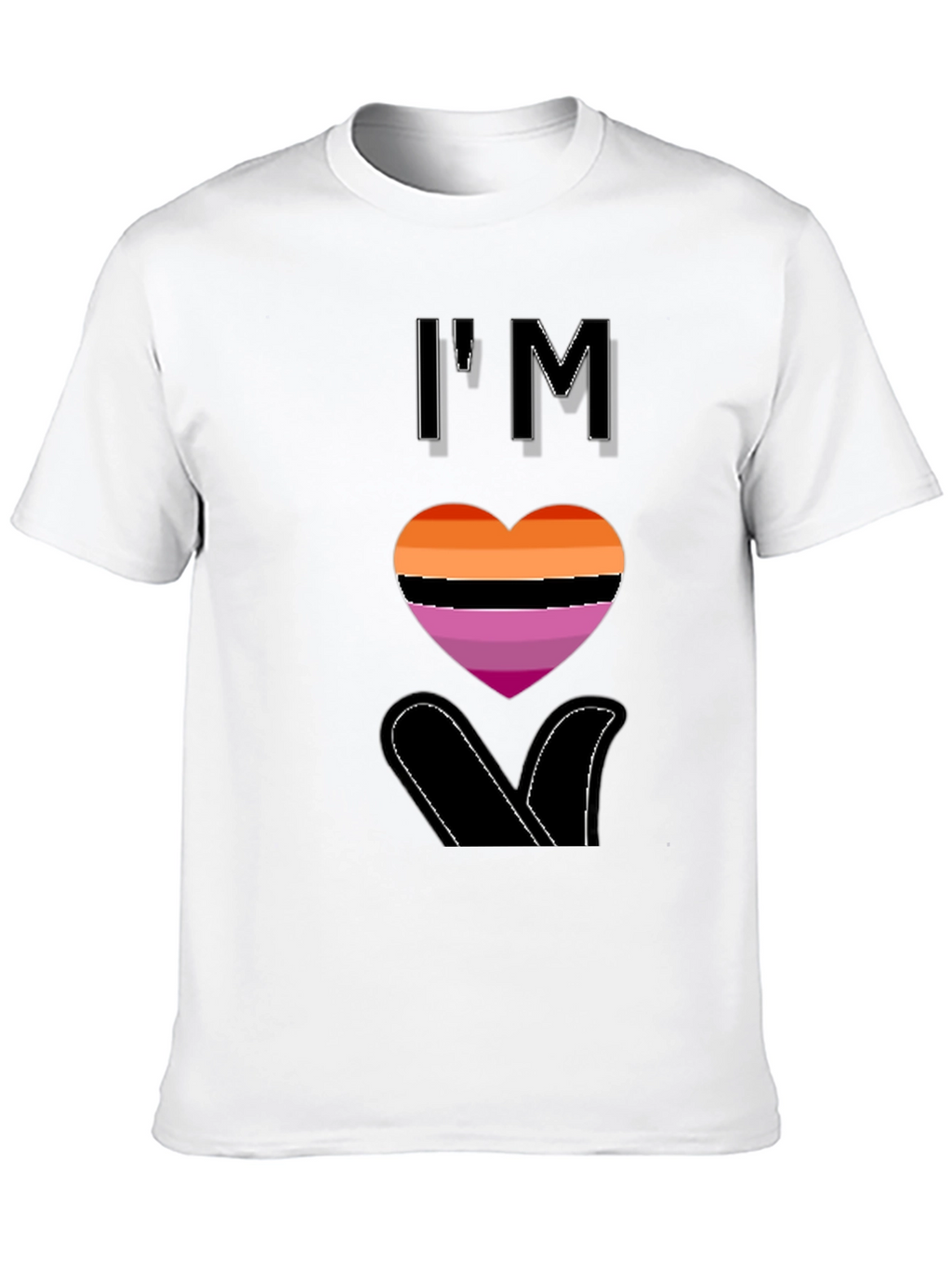 Lesbian Pride Heart Graphic T-Shirt