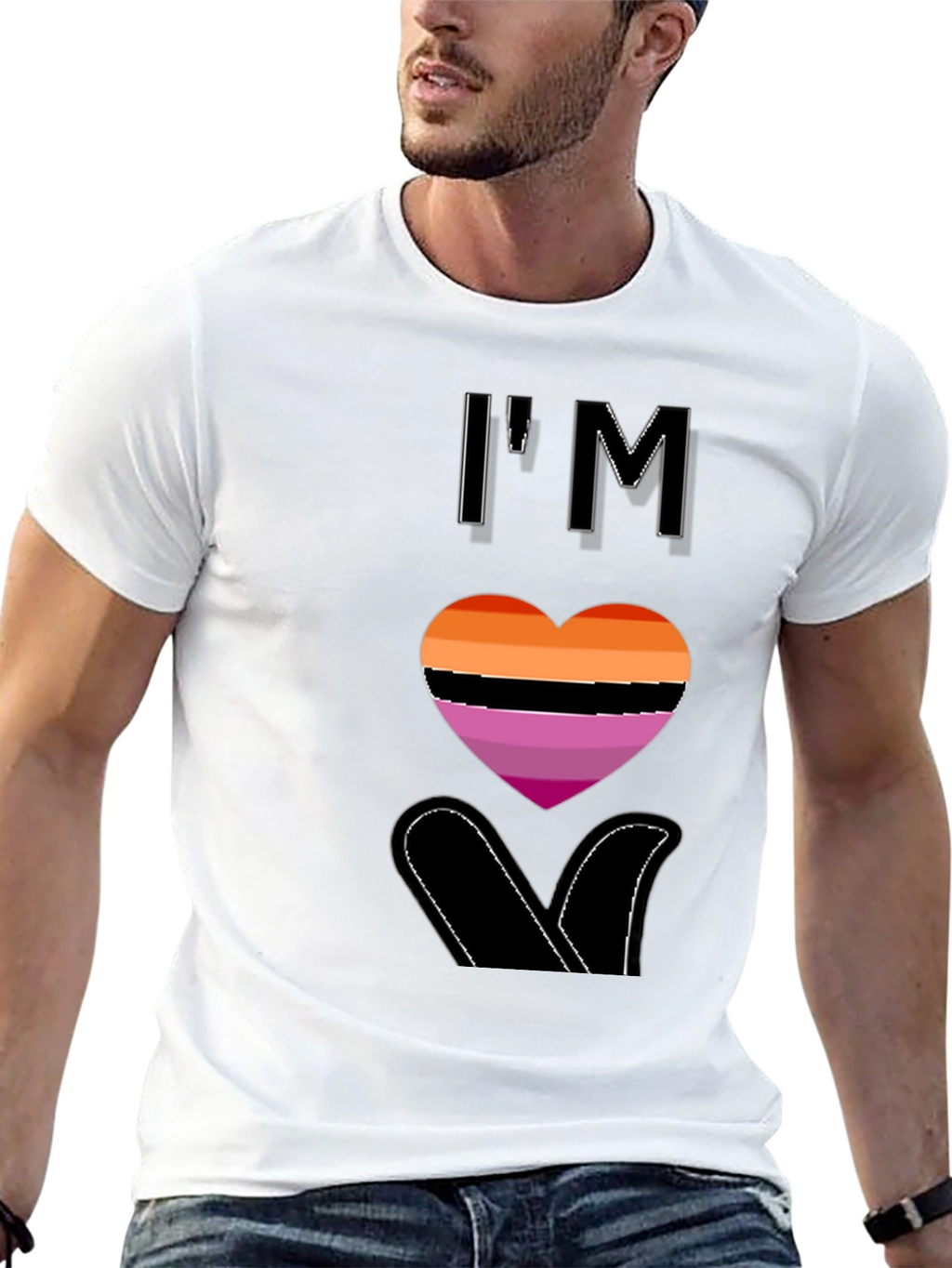 Lesbian Pride Heart Graphic T-Shirt