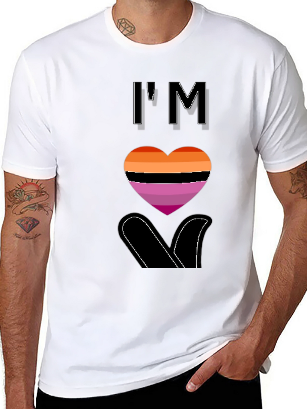 Lesbian Pride Heart Graphic T-Shirt