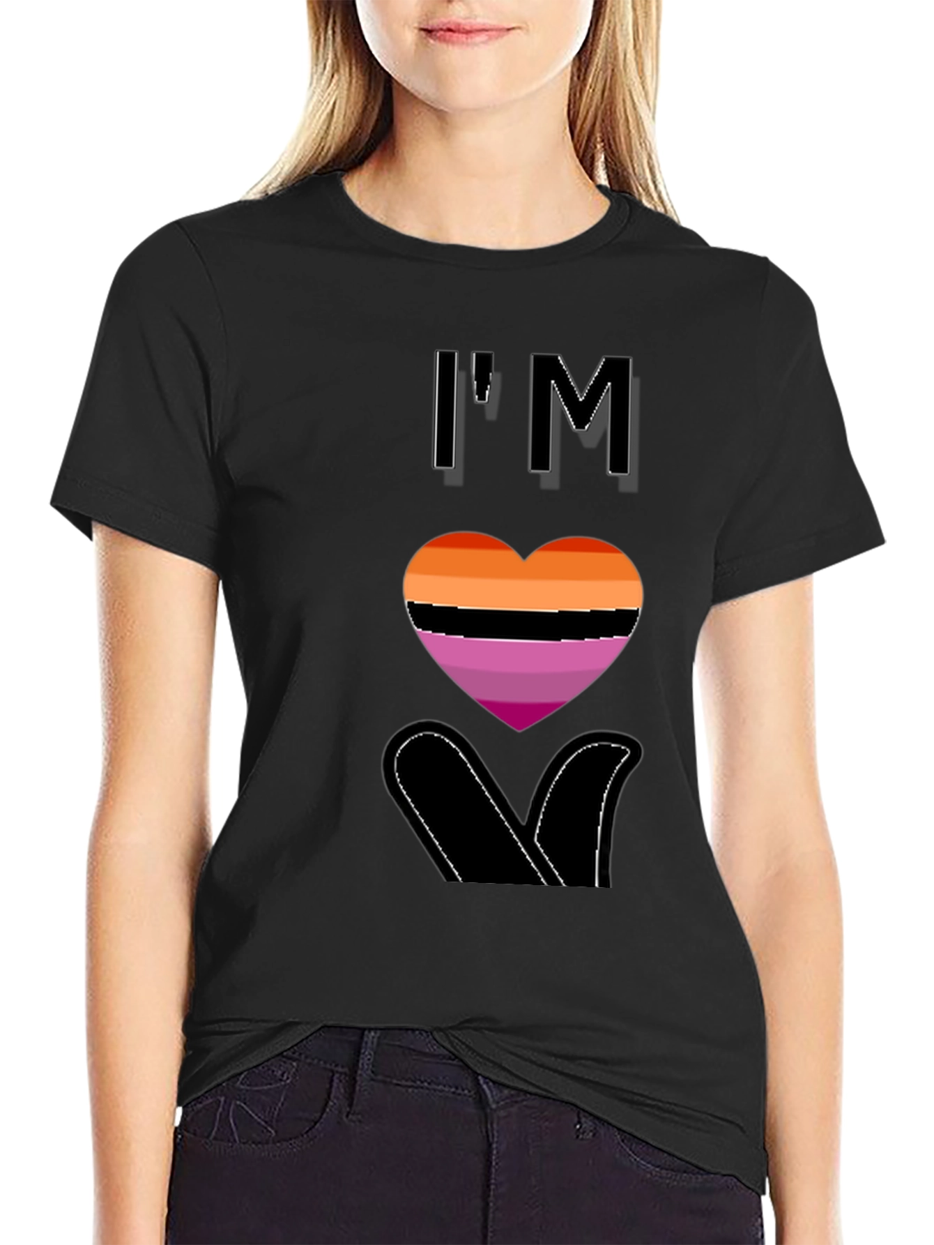 Lesbian Pride Heart Graphic T-Shirt