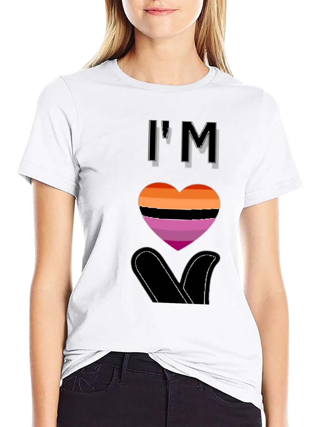 Lesbian Pride Heart Graphic T-Shirt