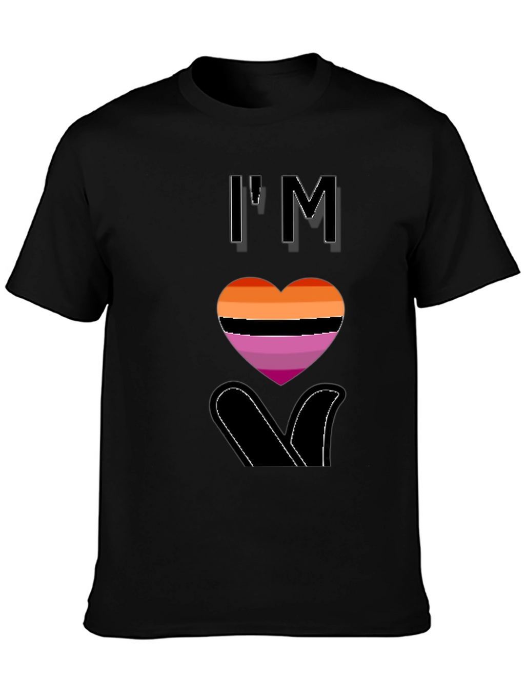 Lesbian Pride Heart Graphic T-Shirt
