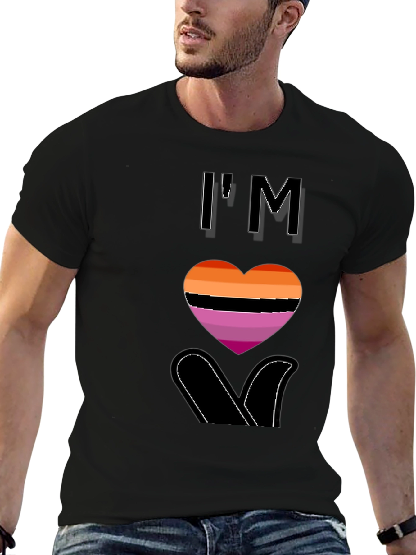 Lesbian Pride Heart Graphic T-Shirt