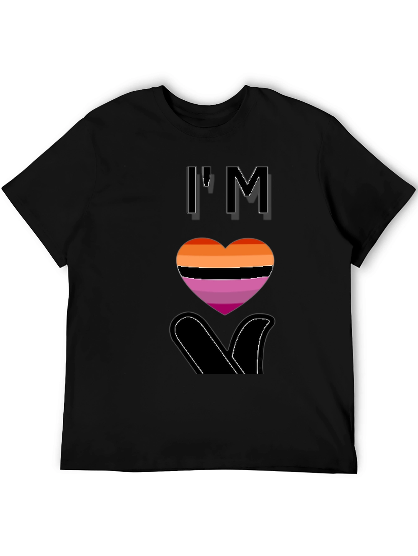 Lesbian Pride Heart Graphic T-Shirt