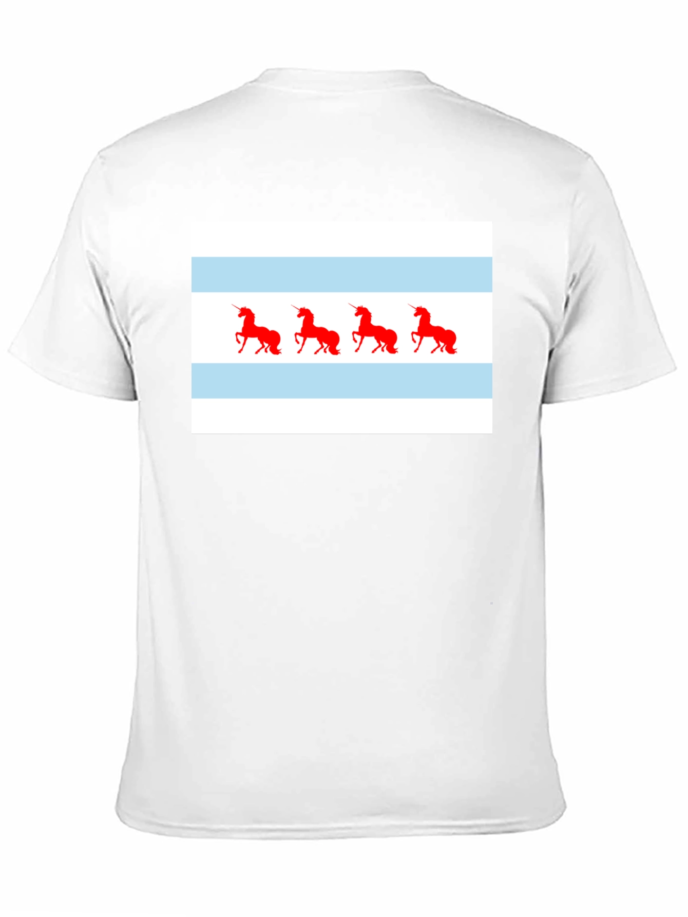 Unicorn Chicago Flag T-Shirt - Black