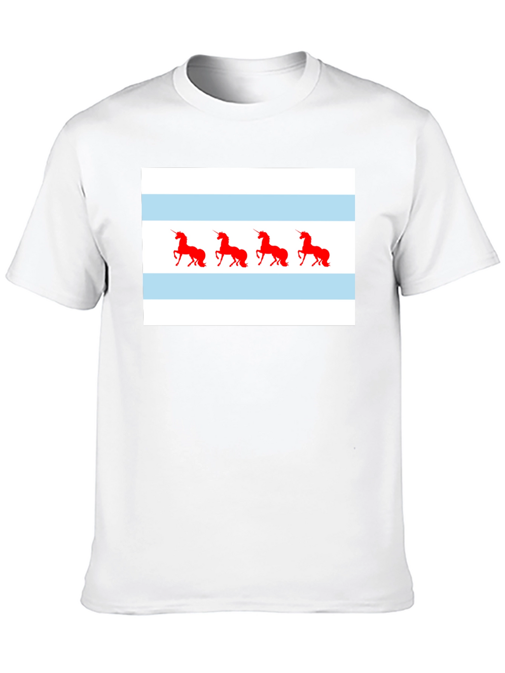 Unicorn Chicago Flag T-Shirt - Black