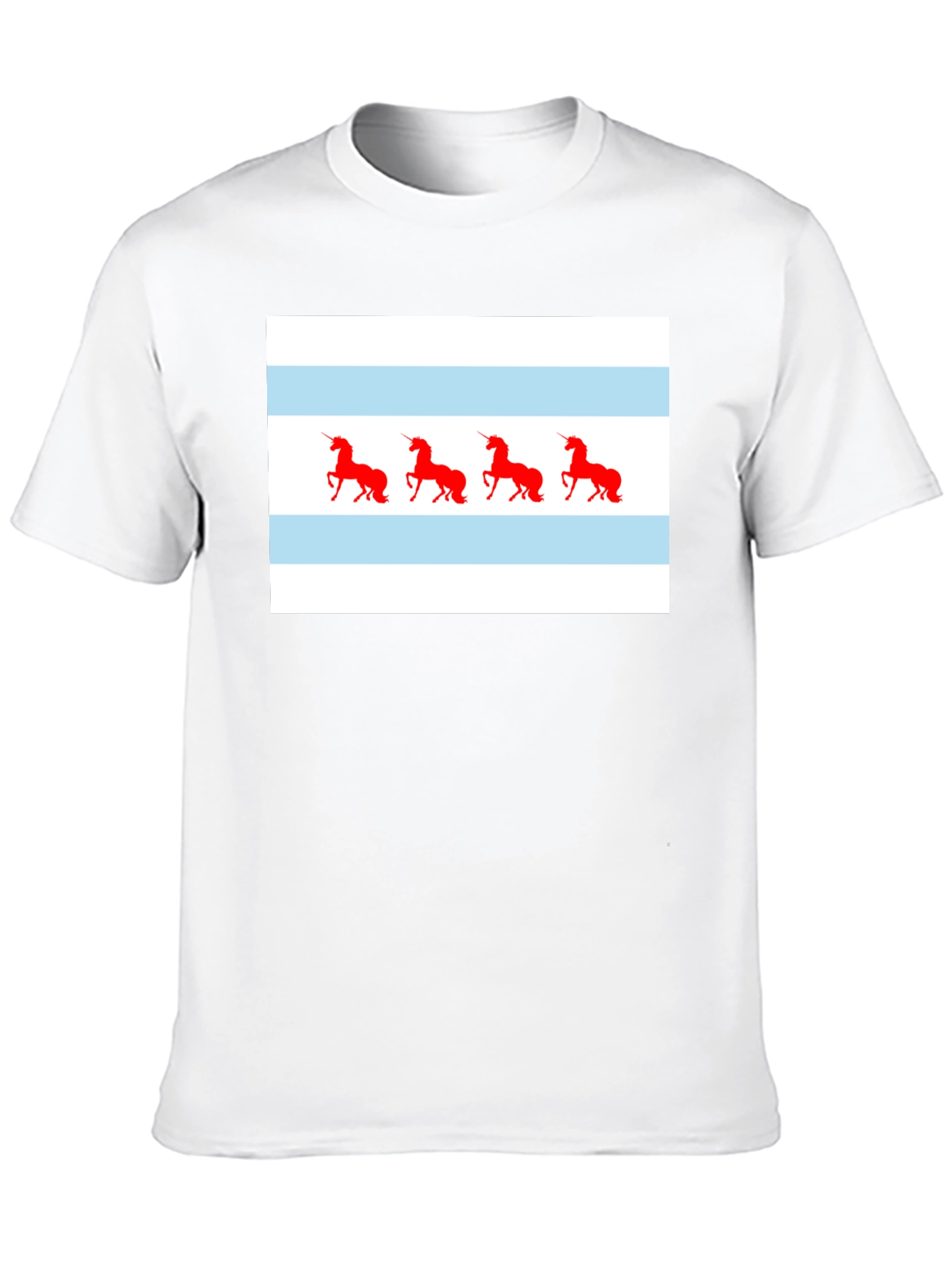 Unicorn Chicago Flag T-Shirt - Black