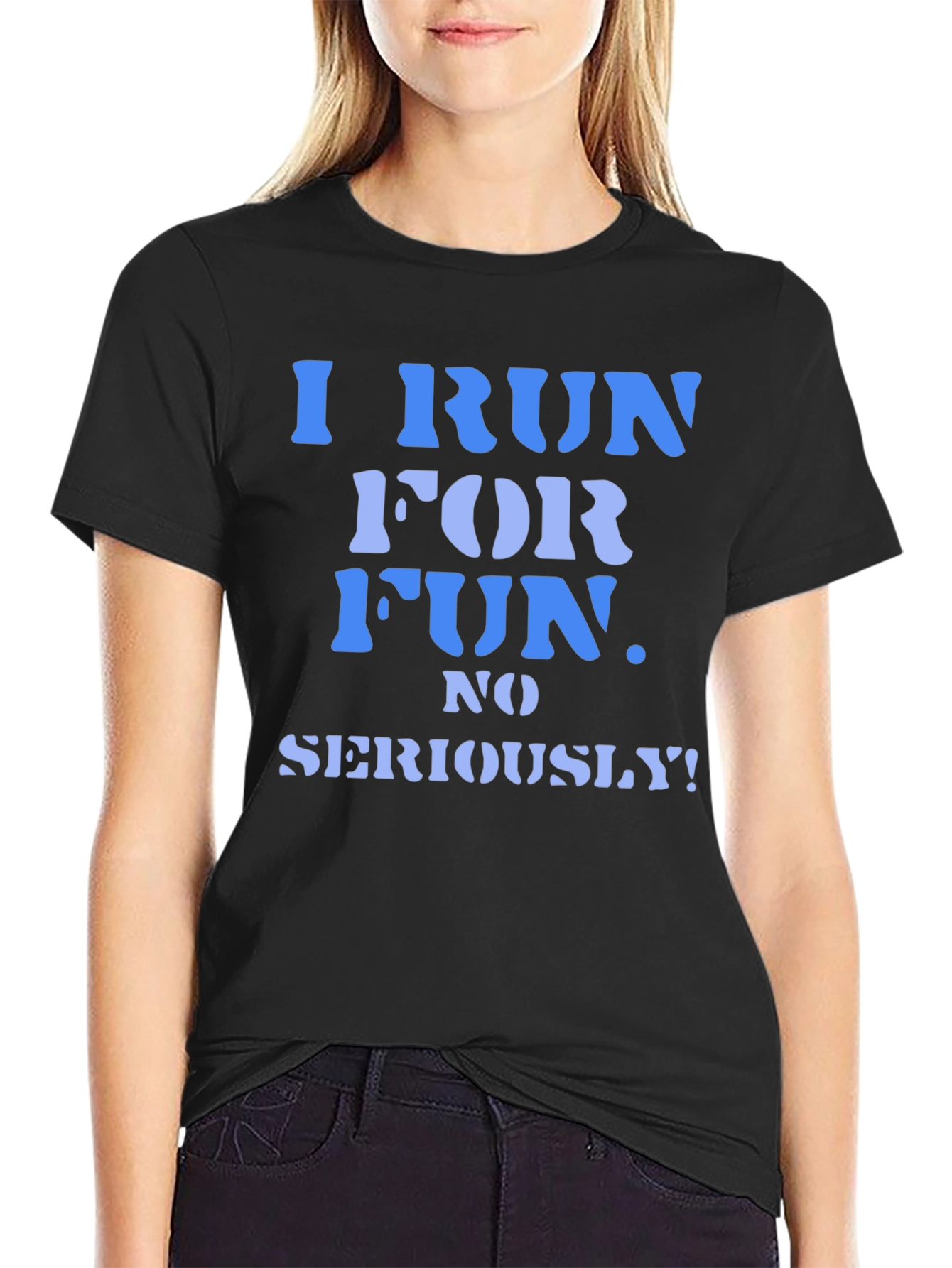I Run For Fun Mens Black Graphic T-Shirt