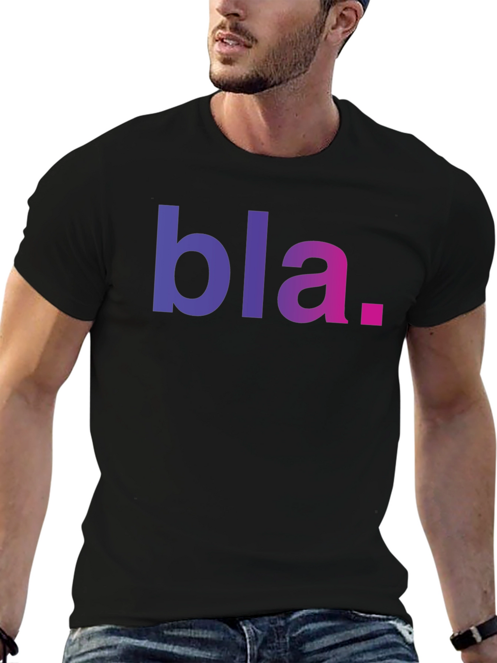 Bla Graphic Tee - Black Casual T-Shirt