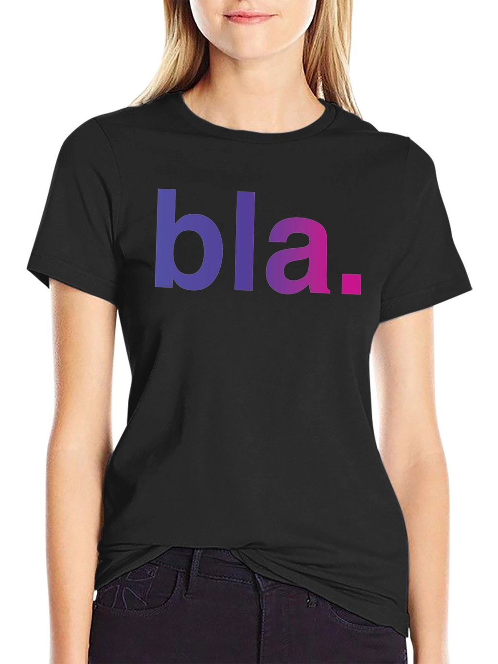 Bla Graphic Tee - Black Casual T-Shirt