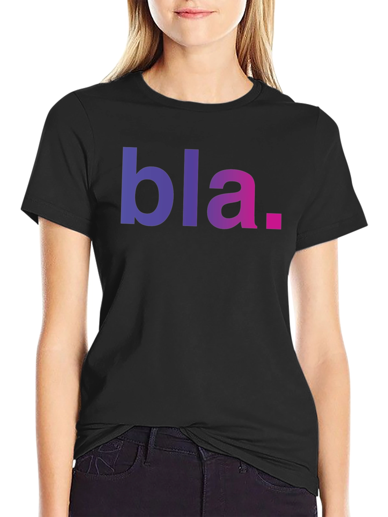 Bla Graphic Tee - Black Casual T-Shirt