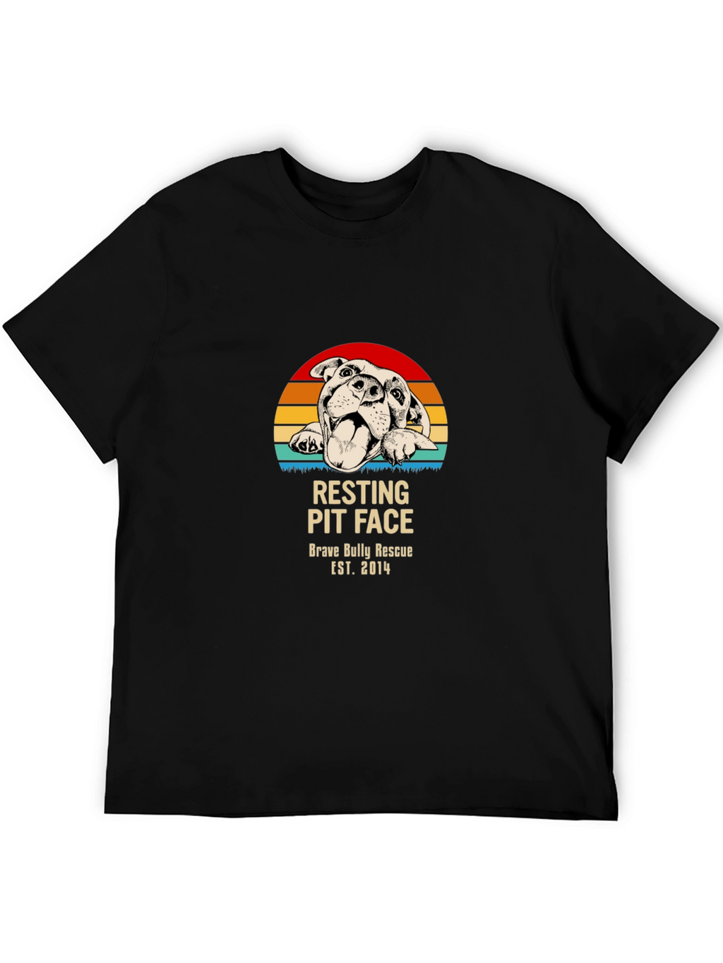 Resting Pit Face T-Shirt – Retro Bully Rescue Dog Graphic Tee