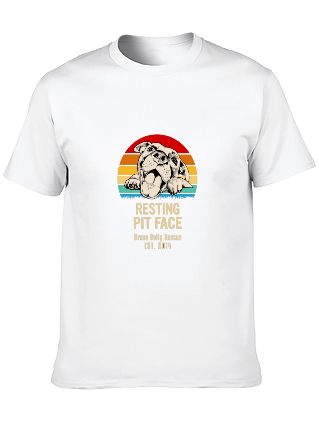 Resting Pit Face T-Shirt – Retro Bully Rescue Dog Graphic Tee