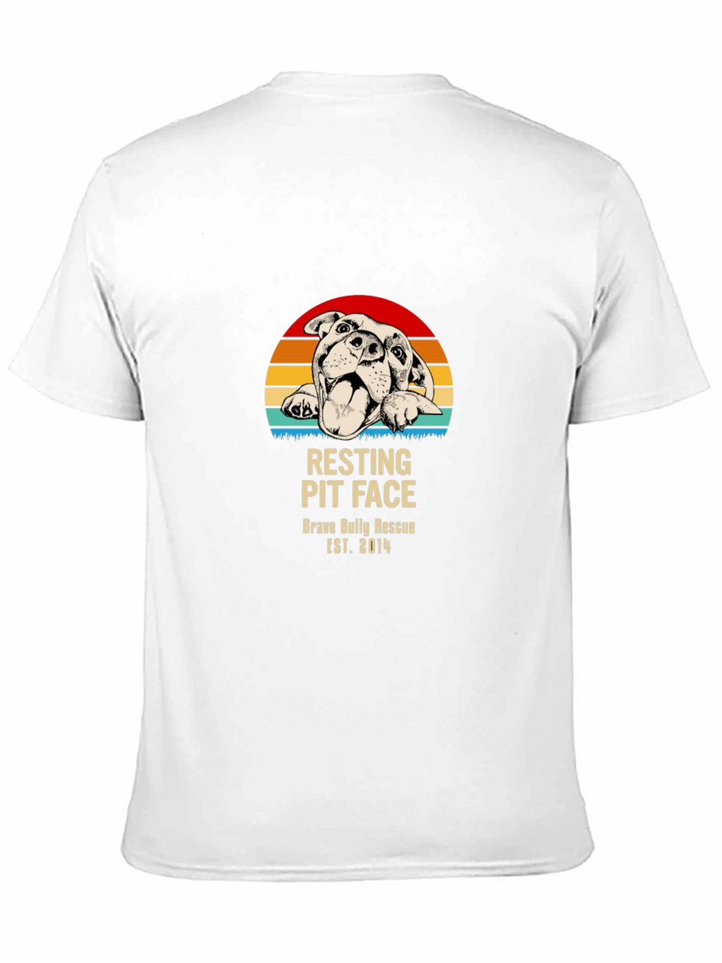 Resting Pit Face T-Shirt – Retro Bully Rescue Dog Graphic Tee