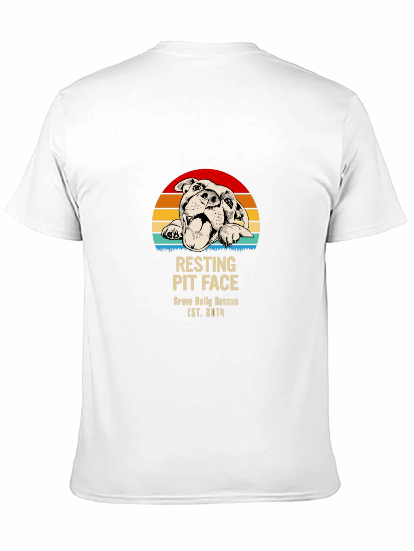 Resting Pit Face T-Shirt – Retro Bully Rescue Dog Graphic Tee