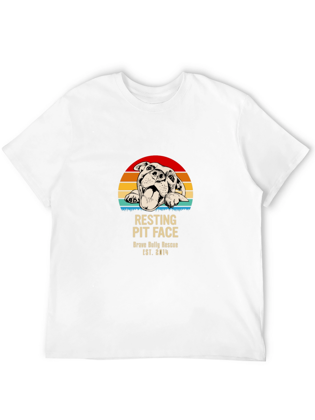Resting Pit Face T-Shirt – Retro Bully Rescue Dog Graphic Tee