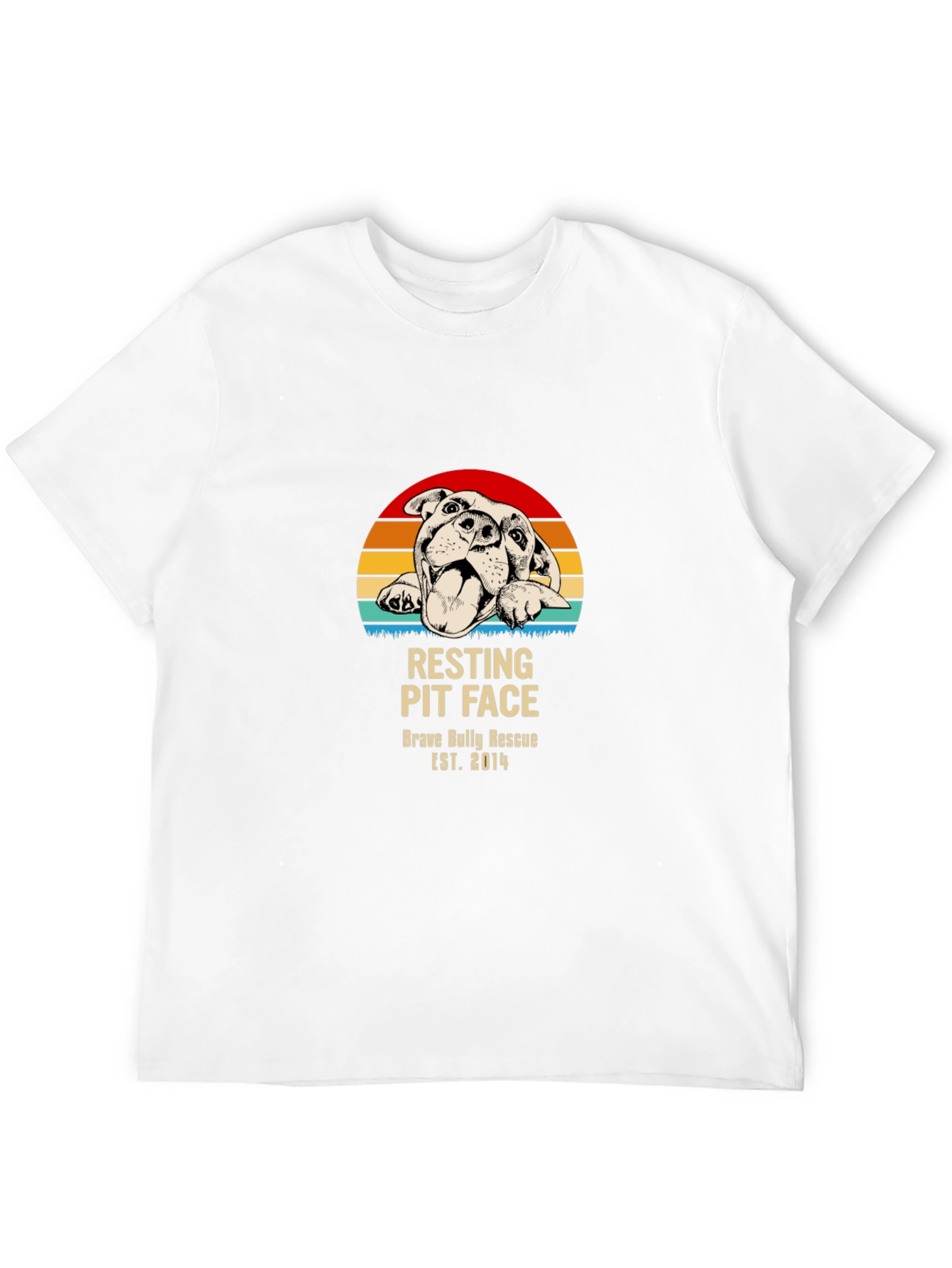Resting Pit Face T-Shirt – Retro Bully Rescue Dog Graphic Tee