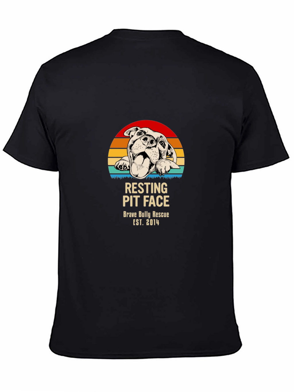 Resting Pit Face T-Shirt – Retro Bully Rescue Dog Graphic Tee