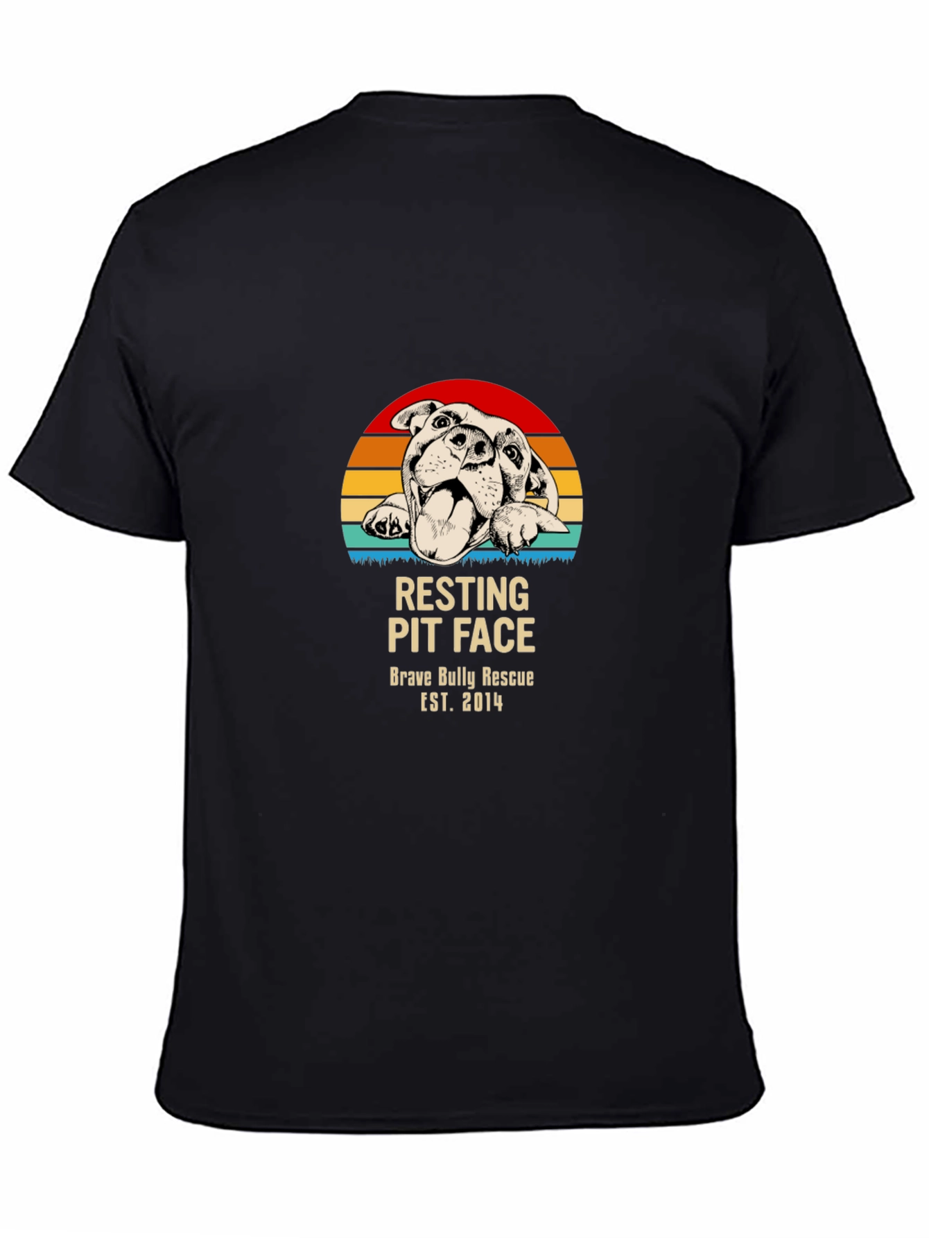 Resting Pit Face T-Shirt – Retro Bully Rescue Dog Graphic Tee