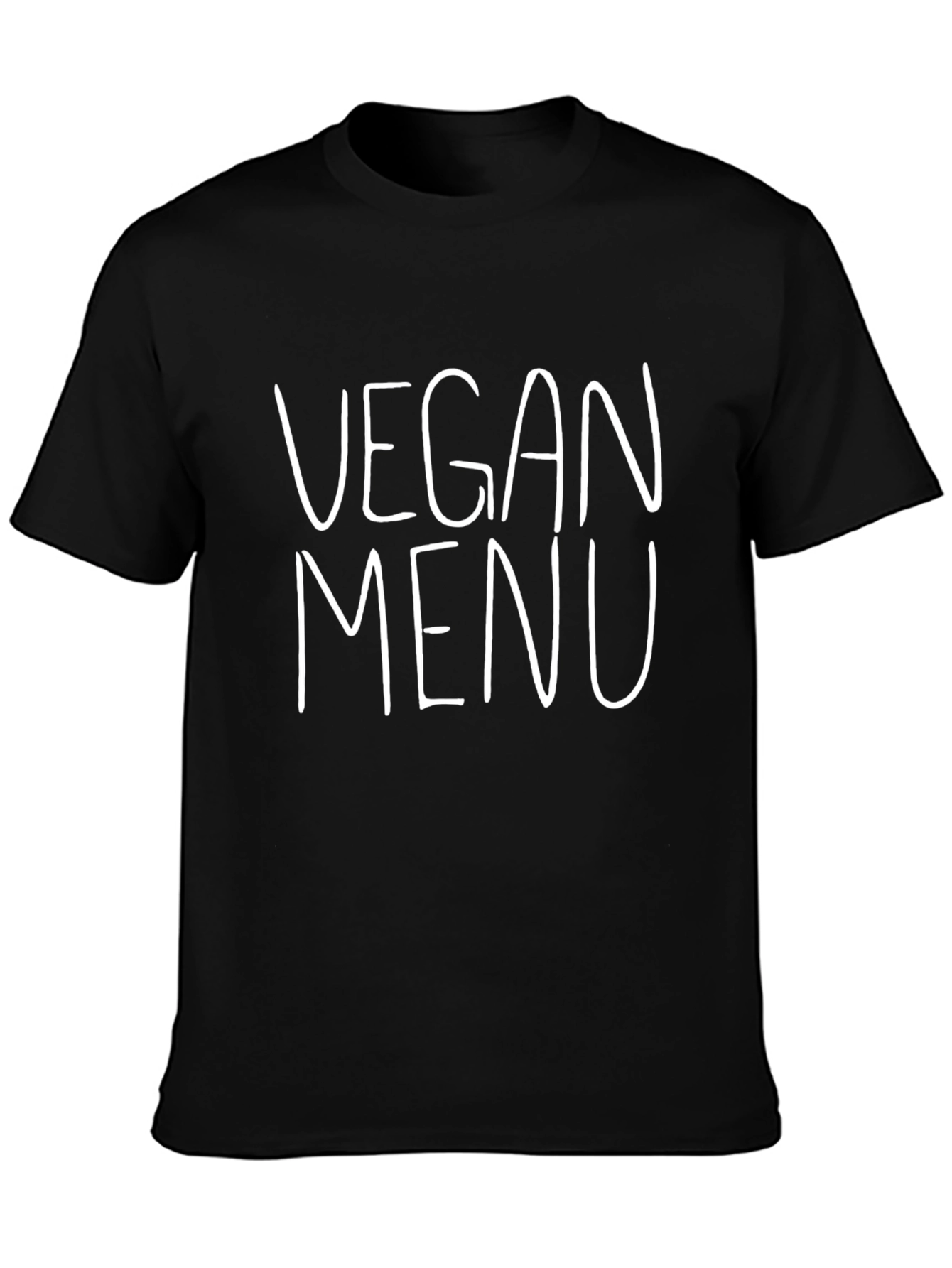 Vegan Menu Graphic Print T-Shirt - Black