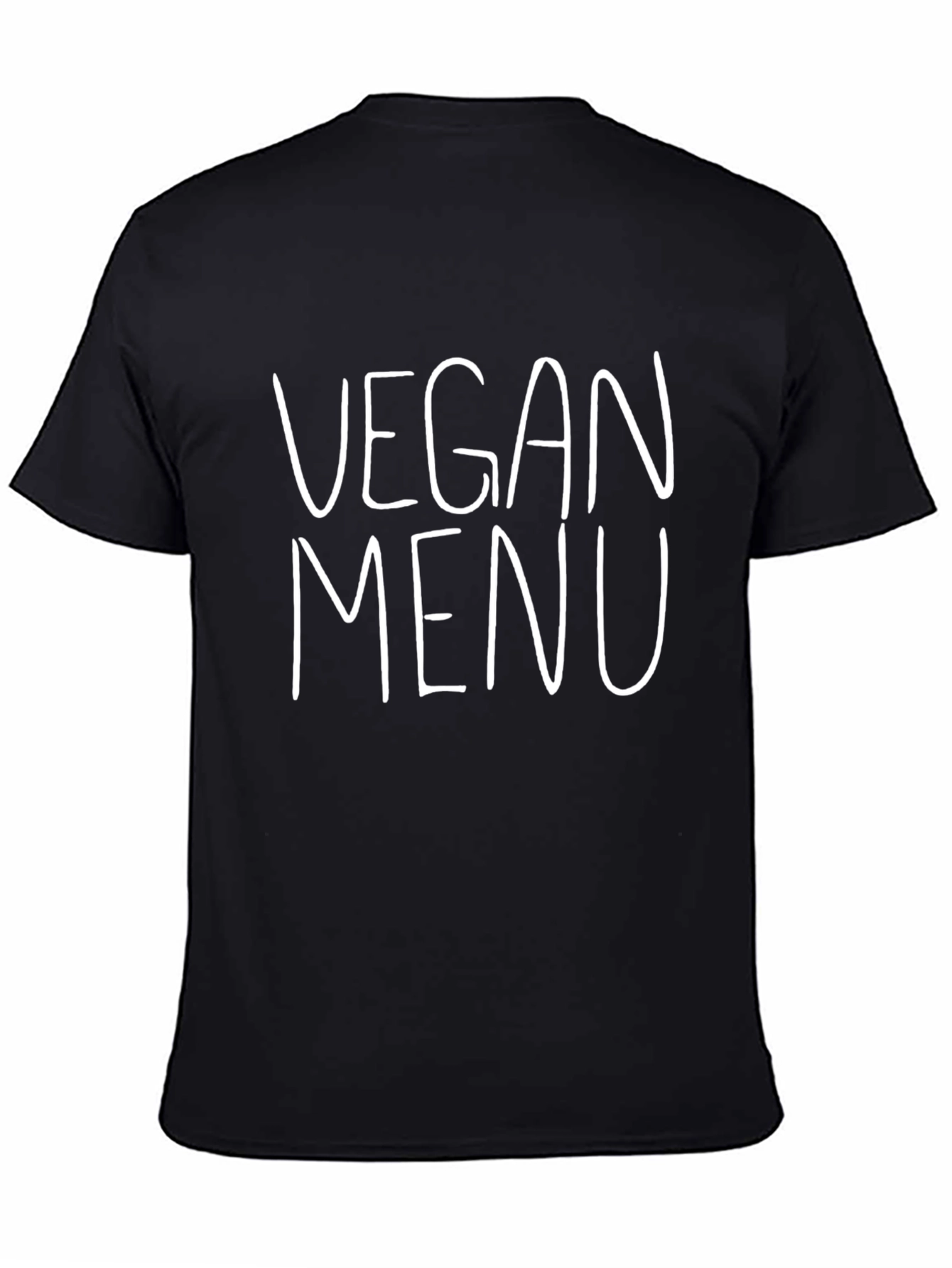 Vegan Menu Graphic Print T-Shirt - Black