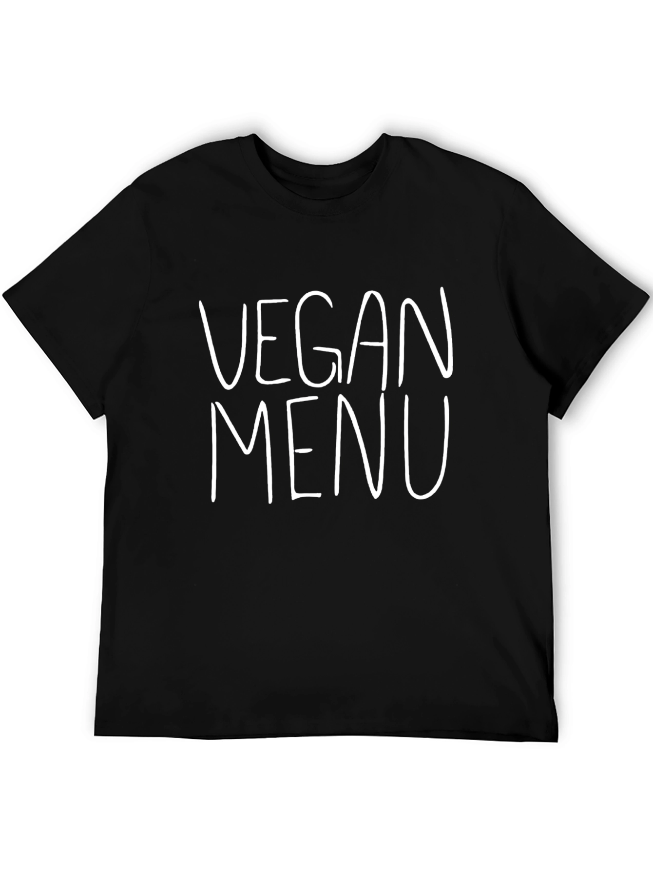 Vegan Menu Graphic Print T-Shirt - Black