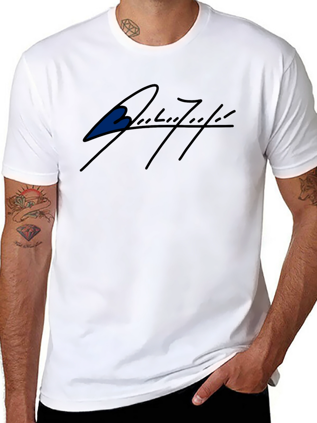 Black T-Shirt with Stylish Signature Graphic