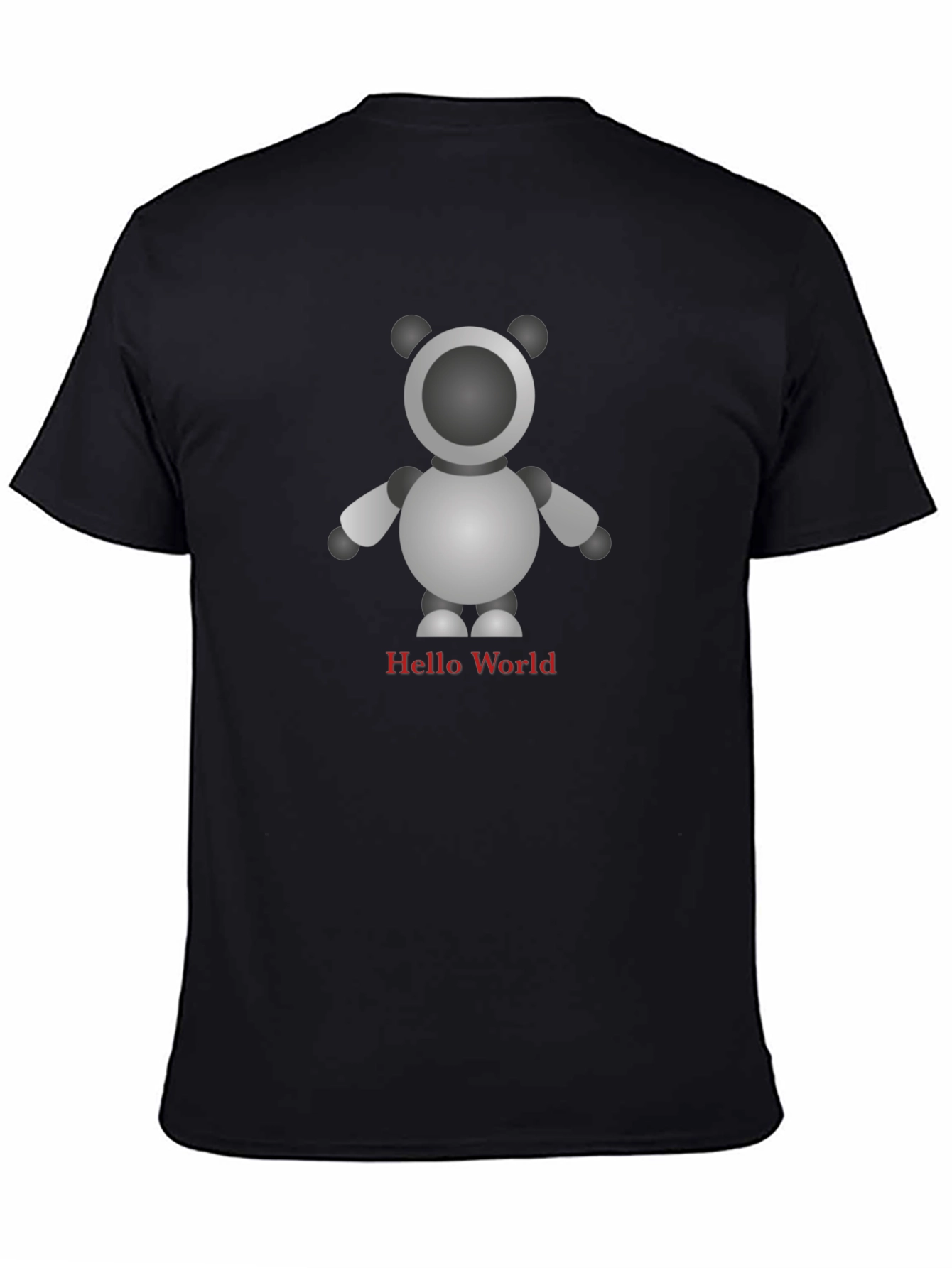 Robot Hello World Black T-Shirt