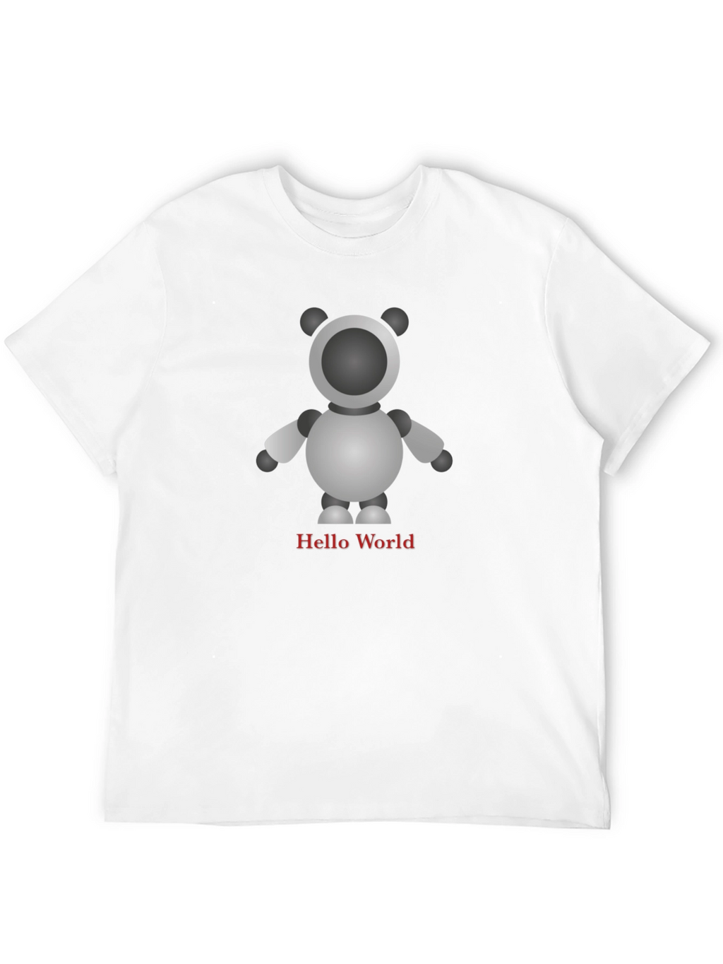 Robot Hello World Black T-Shirt