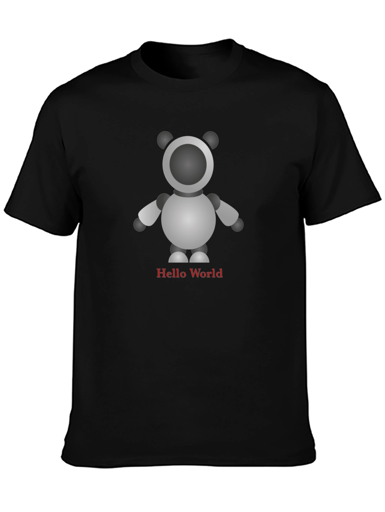 Robot Hello World Black T-Shirt