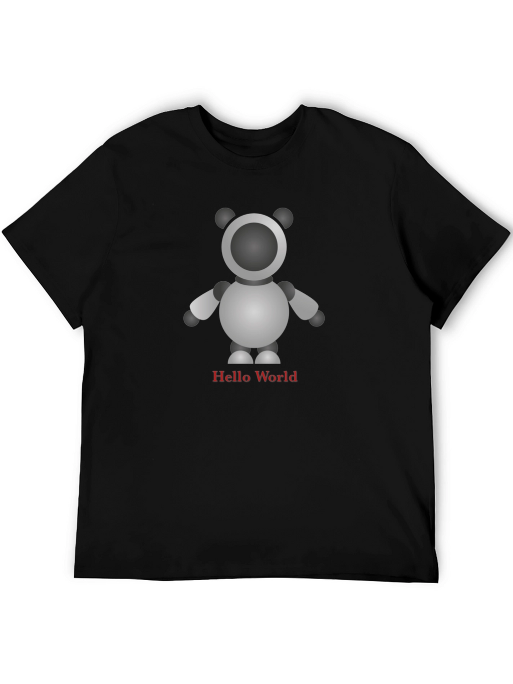 Robot Hello World Black T-Shirt