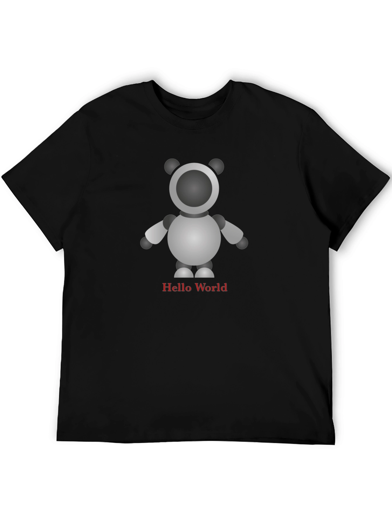 Robot Hello World Black T-Shirt
