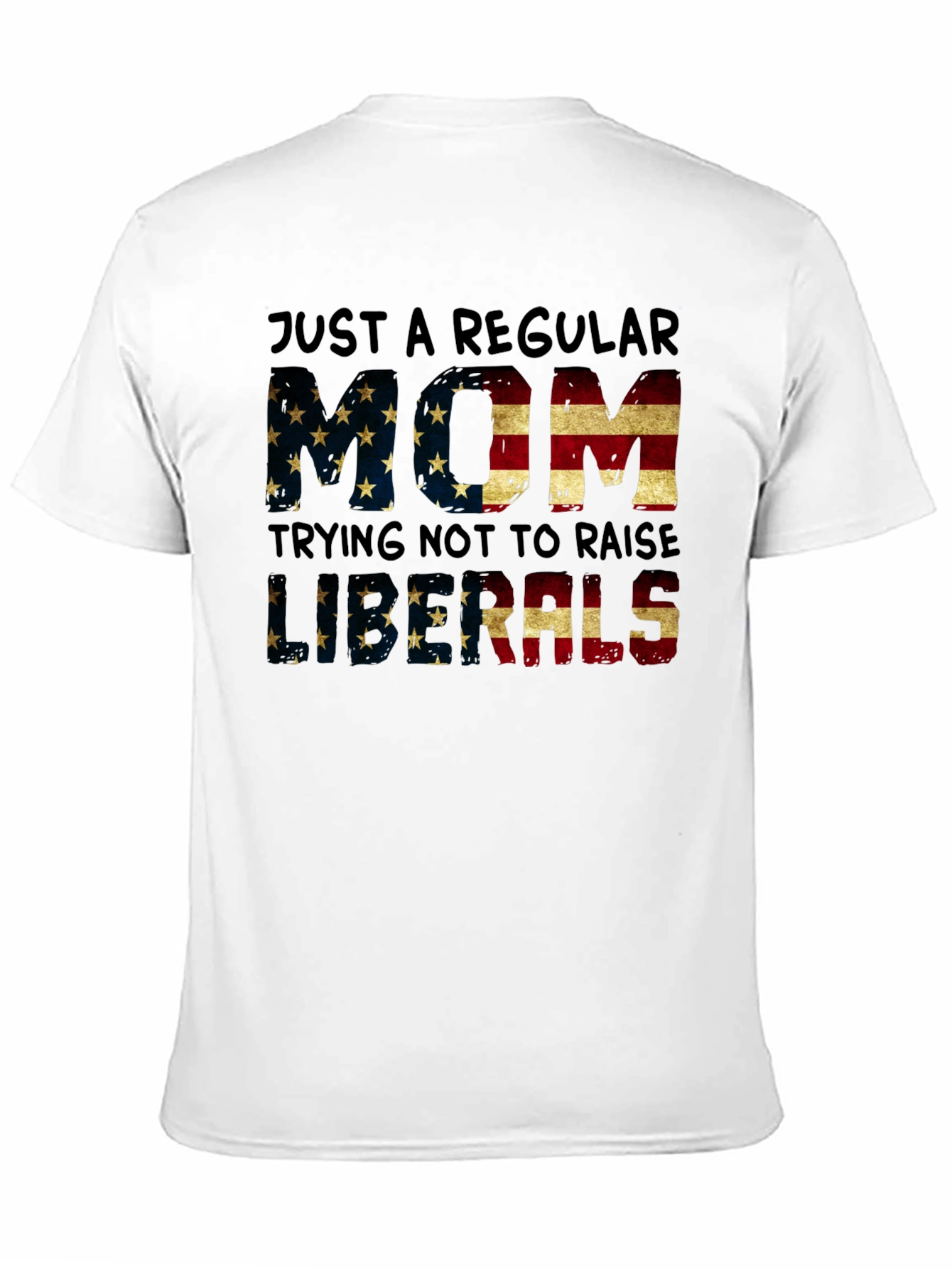 Regular Mom T-Shirt - American Flag Design