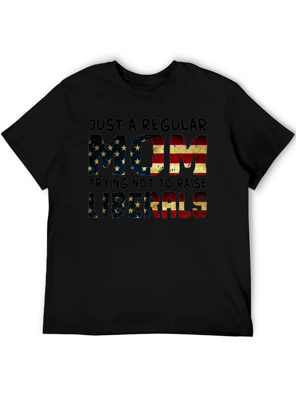 Regular Mom T-Shirt - American Flag Design