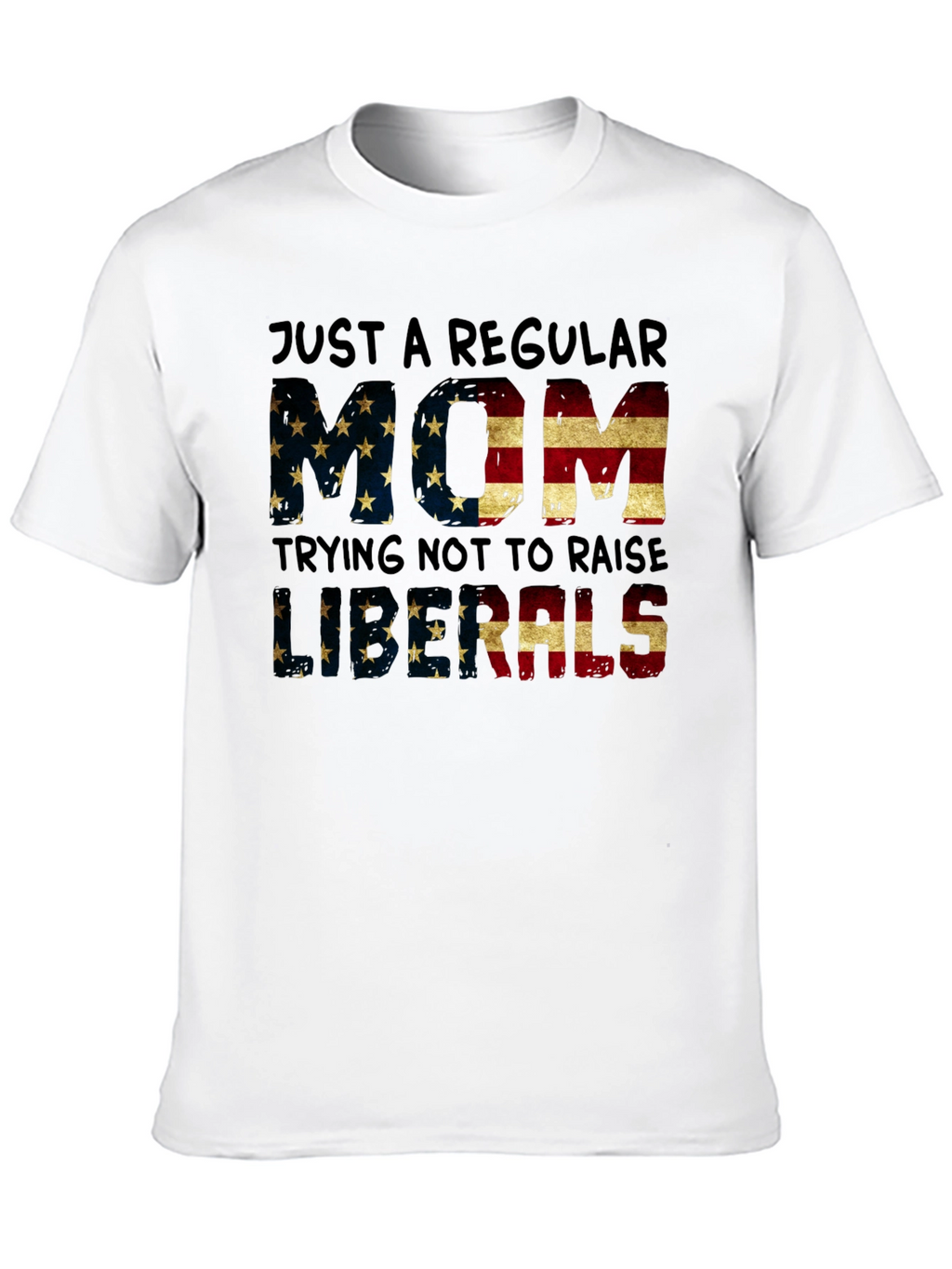 Regular Mom T-Shirt - American Flag Design
