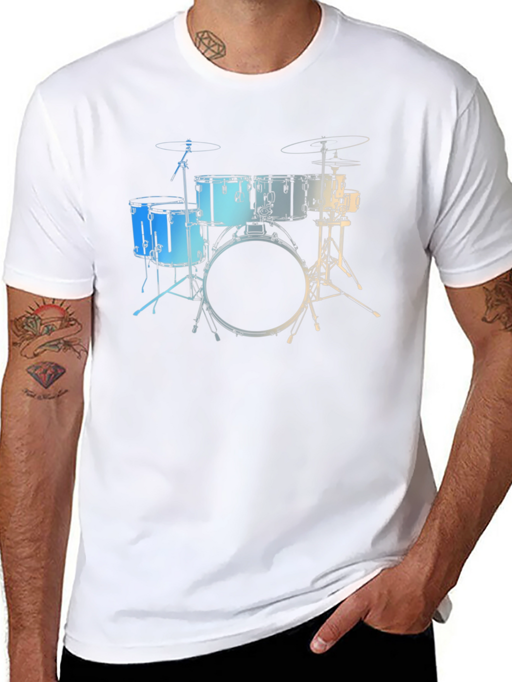 Drum Set Graphic Tee - Musicians Style