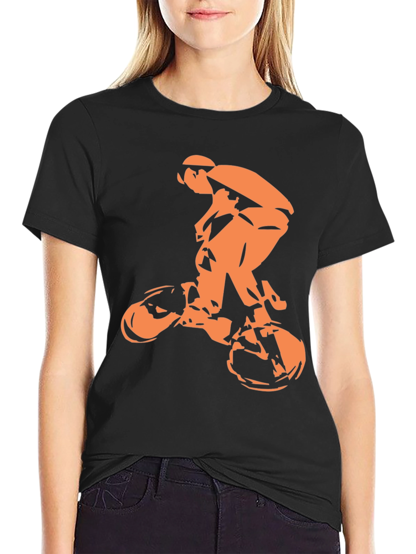 Cyclist Graphic Tee - Black Cotton Blend