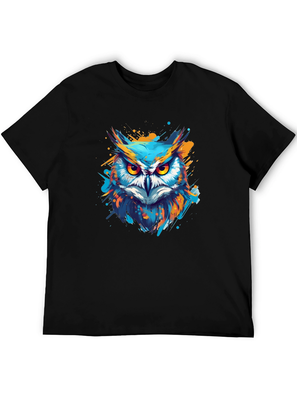 Stylish Owl Graphic Black T-Shirt