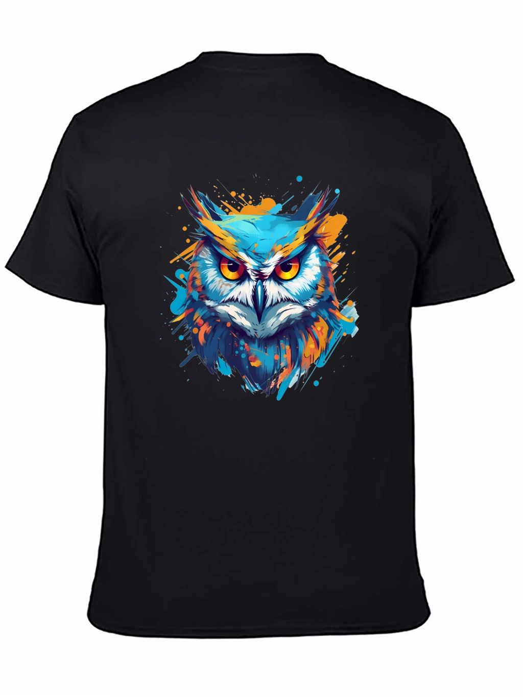 Stylish Owl Graphic Black T-Shirt