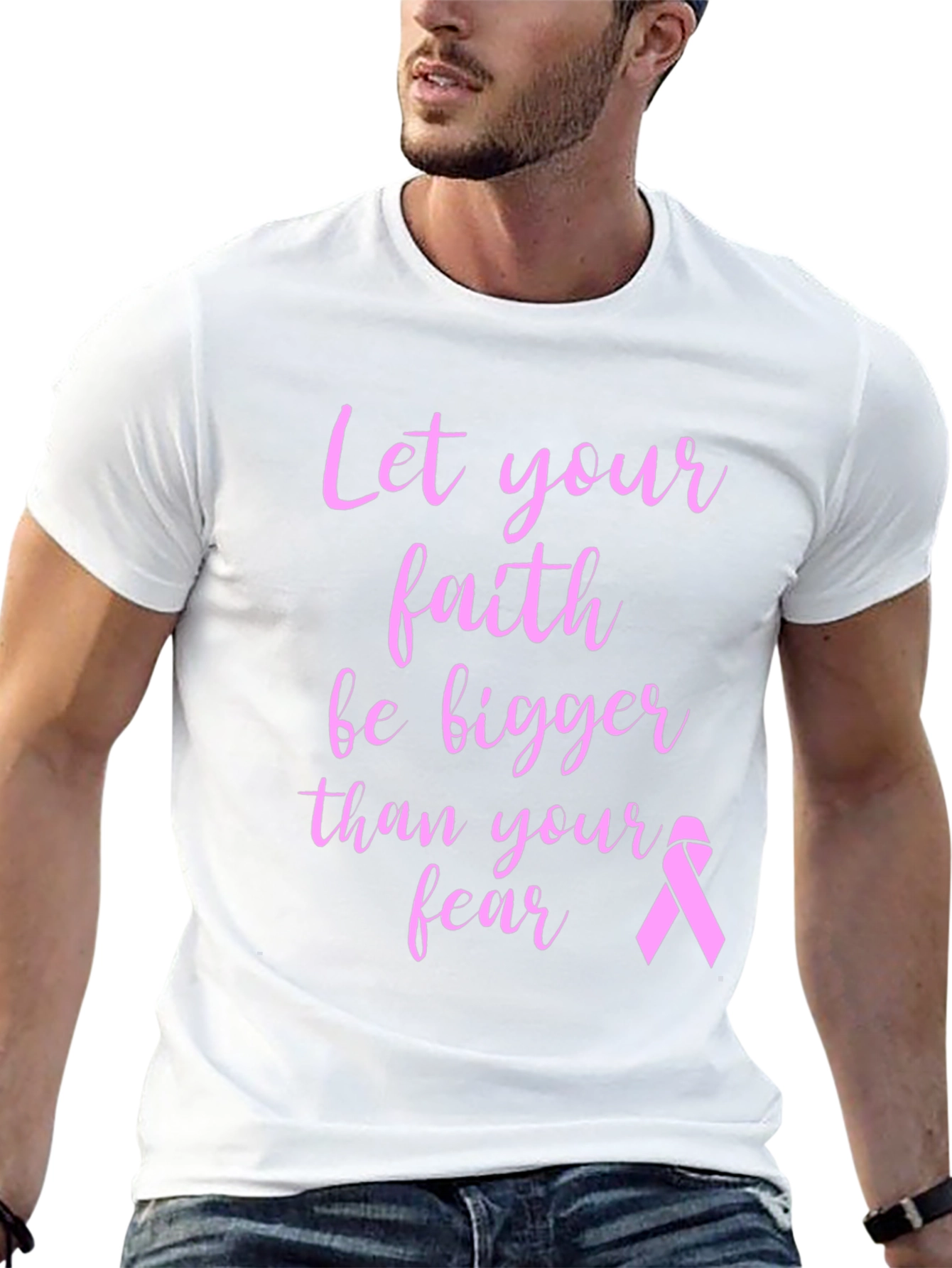 Faith Over Fear Breast Cancer Awareness T-Shirt